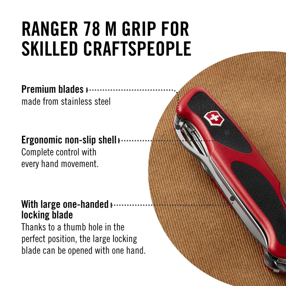 Victorinox Swiss Army Knife Ranger Grip 178 130mm - Red