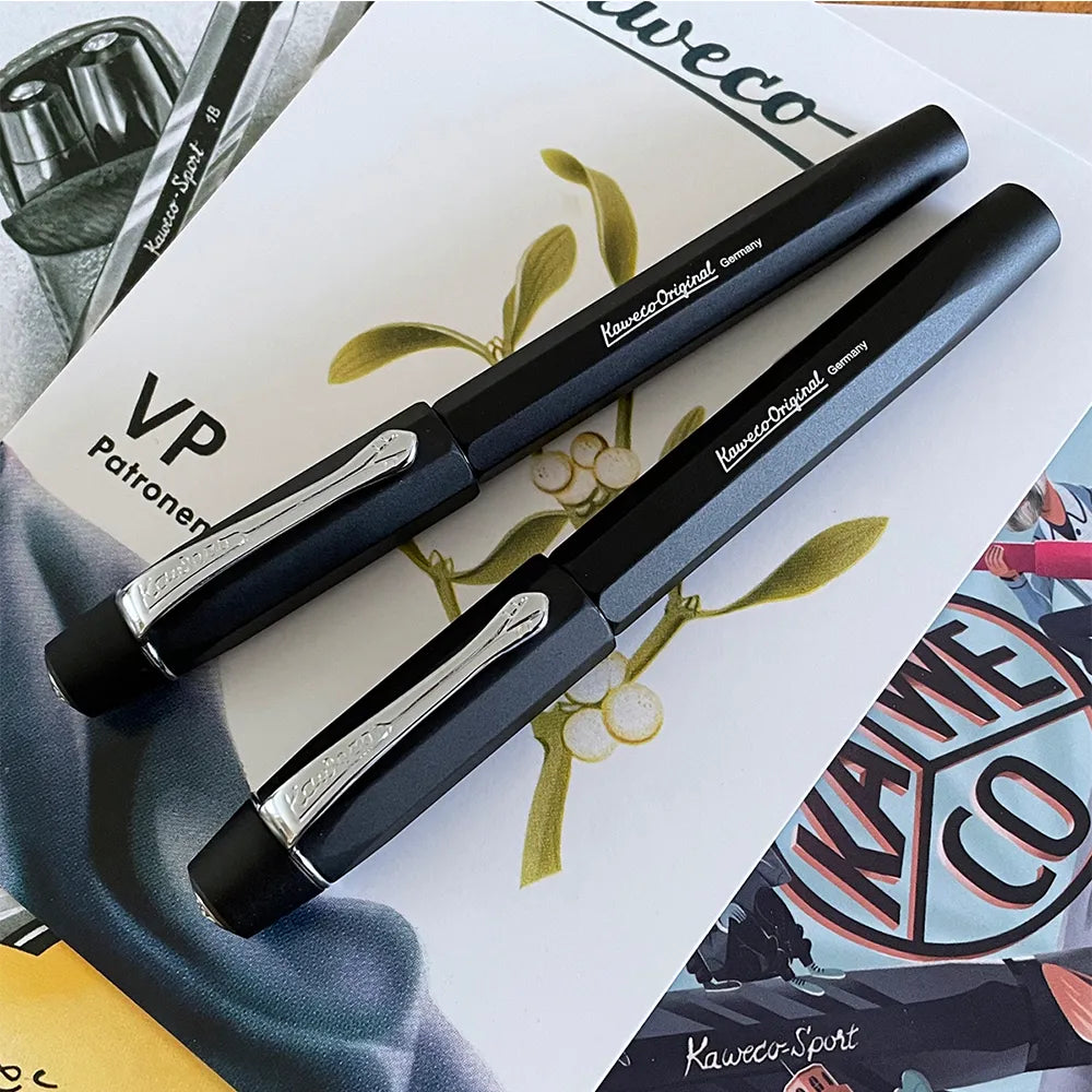 Kaweco Original 250 Black Aluminium Barrel with Chrome Clip Fountain Pen - Stainless Steel Nib
