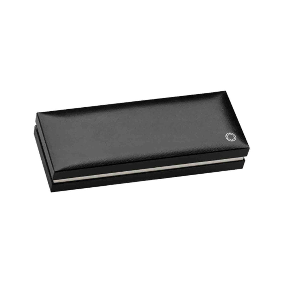 Montblanc Meisterstück Classique Black Resin Gold-Coated Trim Fountain Pen – 14Kt Gold Rhodium-Coated Broad Nib