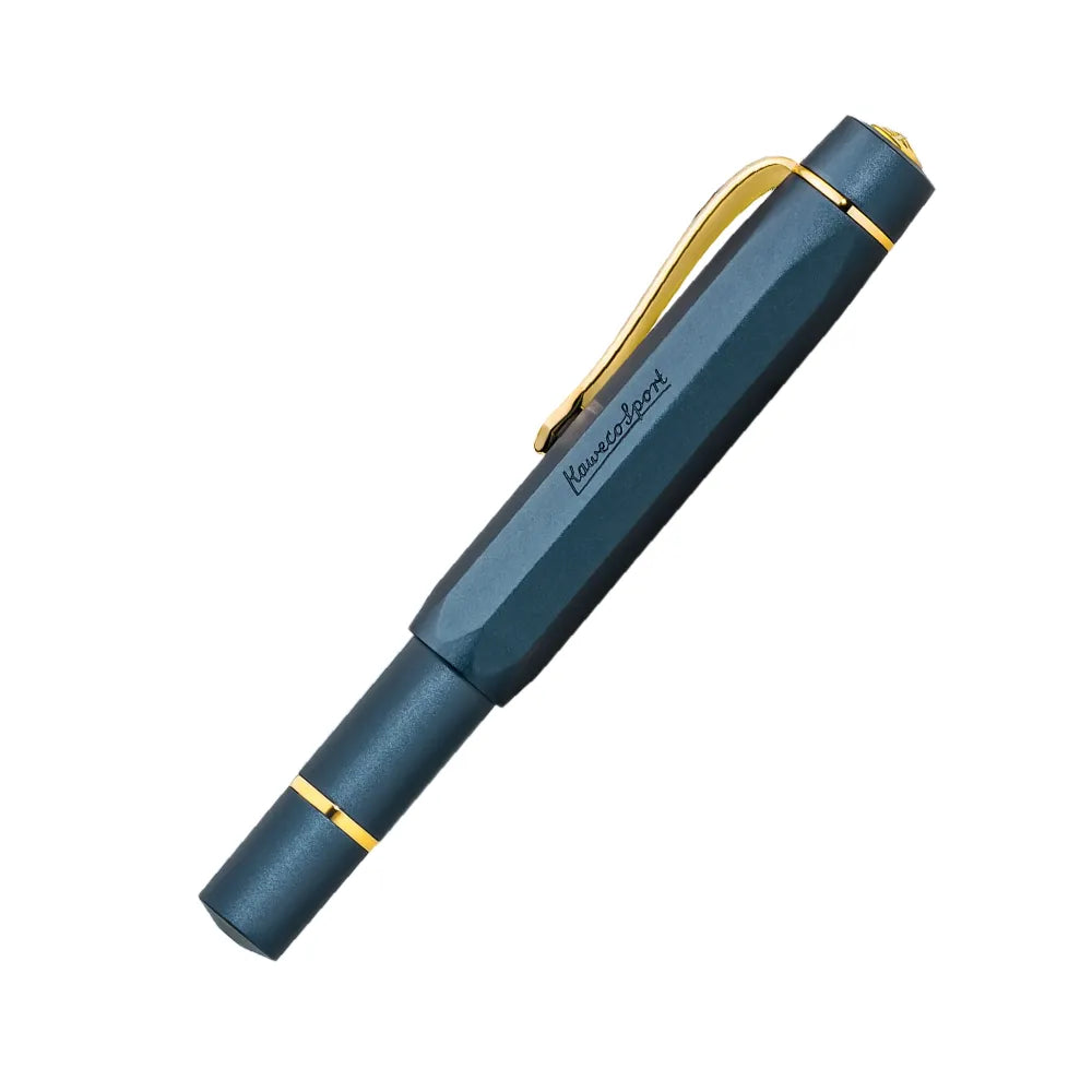 Kaweco Piston Sport Starter Set Navy Blue Aluminium GT Fountain Pen - Medium Nib