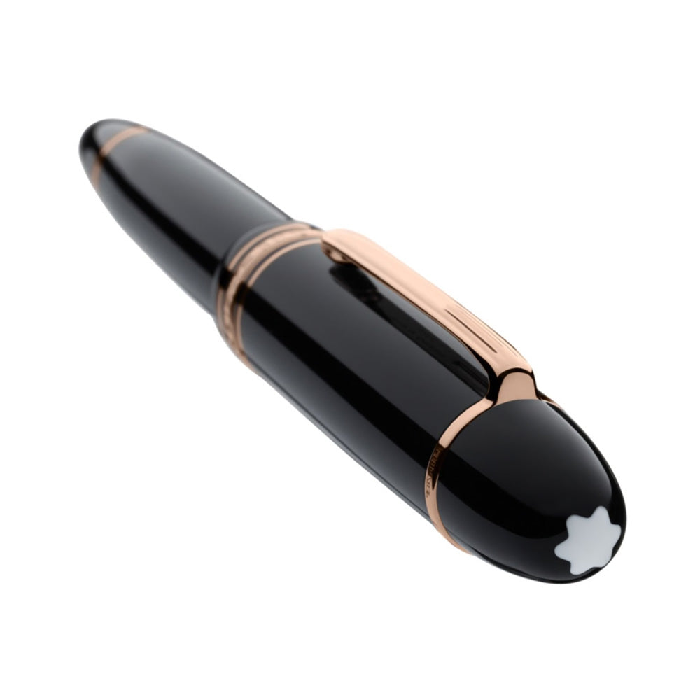 Montblanc Meisterstück 149 Black Resin with Red Gold-Coated Trim Fountain Pen - 18Kt Gold Broad Nib