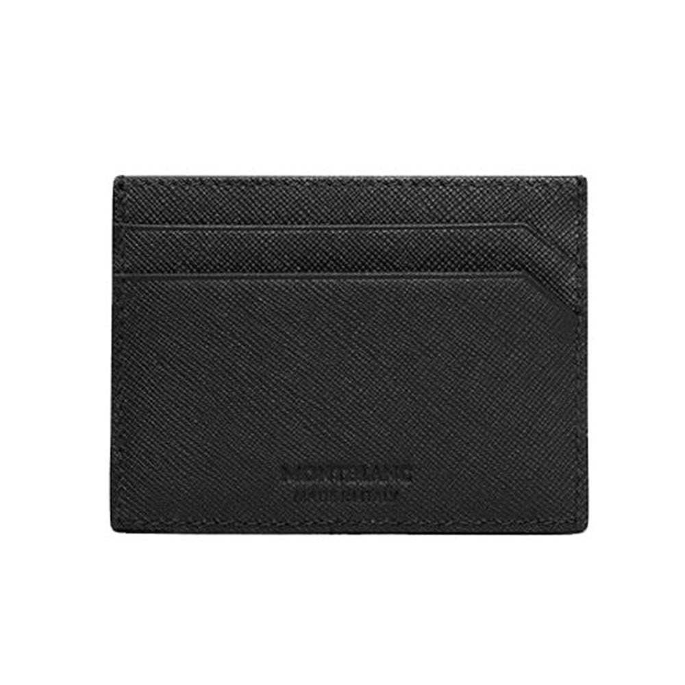 The Montblanc Sartorial Collection speaks the language of modern elegance. Made from Saffiano leather print, this small yet functional credit card pocket features 5 credit card slots to carry the essentials in a jacket or trousers pocket. Material : Calf-skin leather Leather : Full-grain calfskin, chrome-tanned, dyed through, with saffiano print EMBLEM LOCATION Montblanc emblem on metal loop Color : Blue Lining :Jacquard lining with Montblanc brand name Dimensions : 100x10x75 mm Country of Origin : Italy