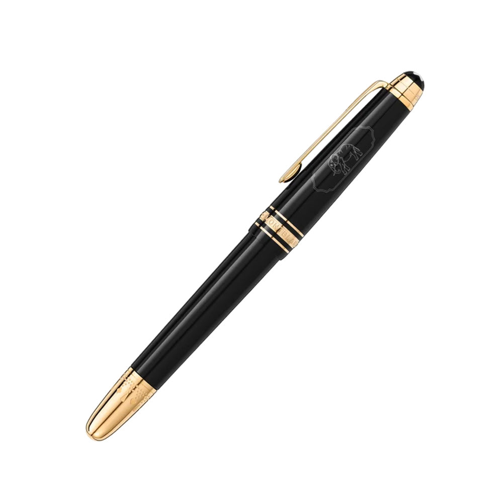 Montblanc Meisterstück Around the World in 80 Days Classique Anthracite With Gold Trims Fountain Pen - 14Kt Gold Fine Nib