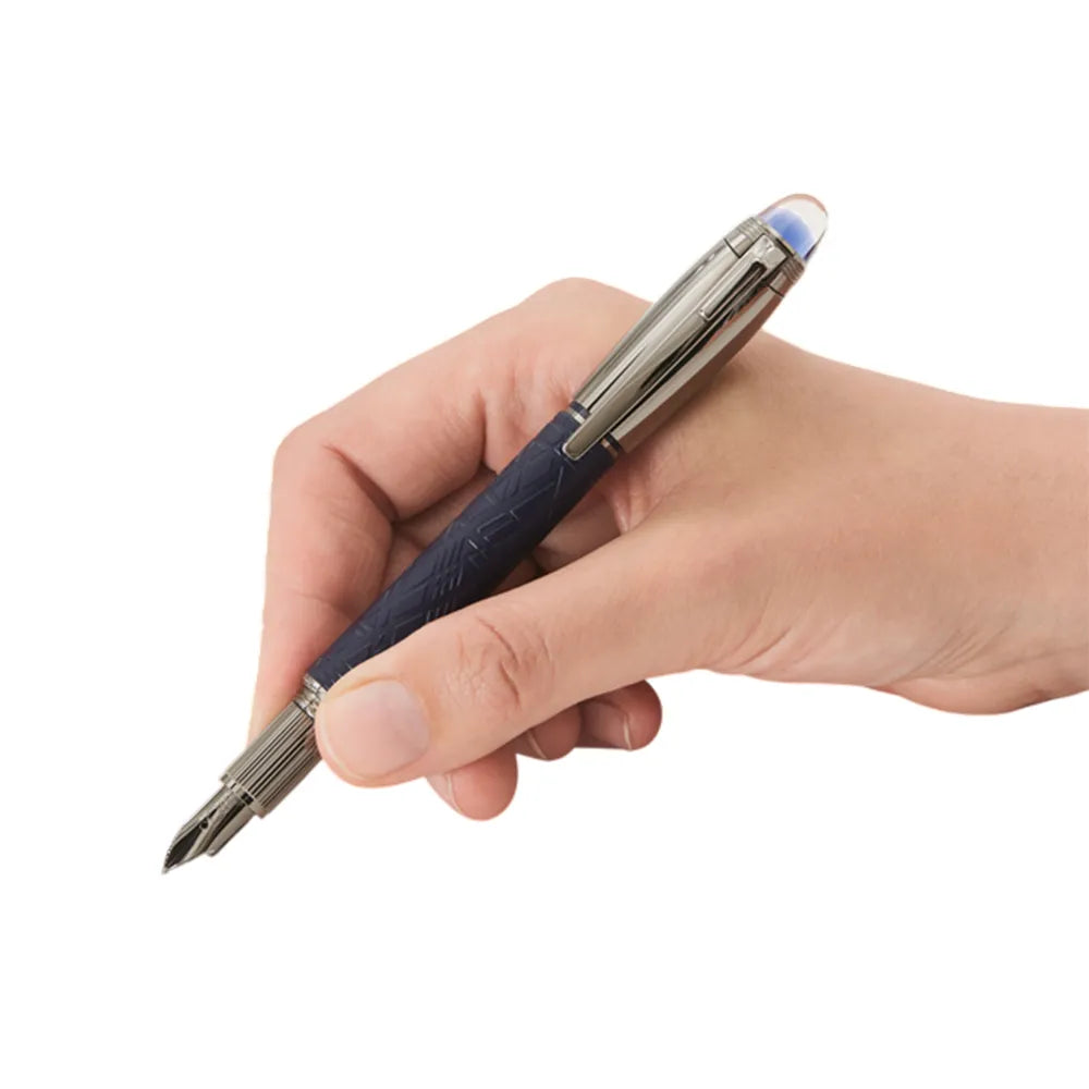 Montblanc StarWalker SpaceBlue Doue Resin With Ruthenium-coated Trim Fountain Pen - 14Kt Gold-Ruthenium-coated Nib
