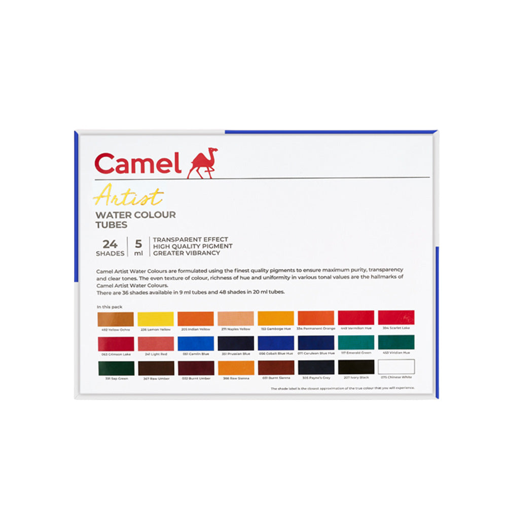 Kokuyo-Camlin Camel Artist Water Colours 5ml Tubes - 24 Shades