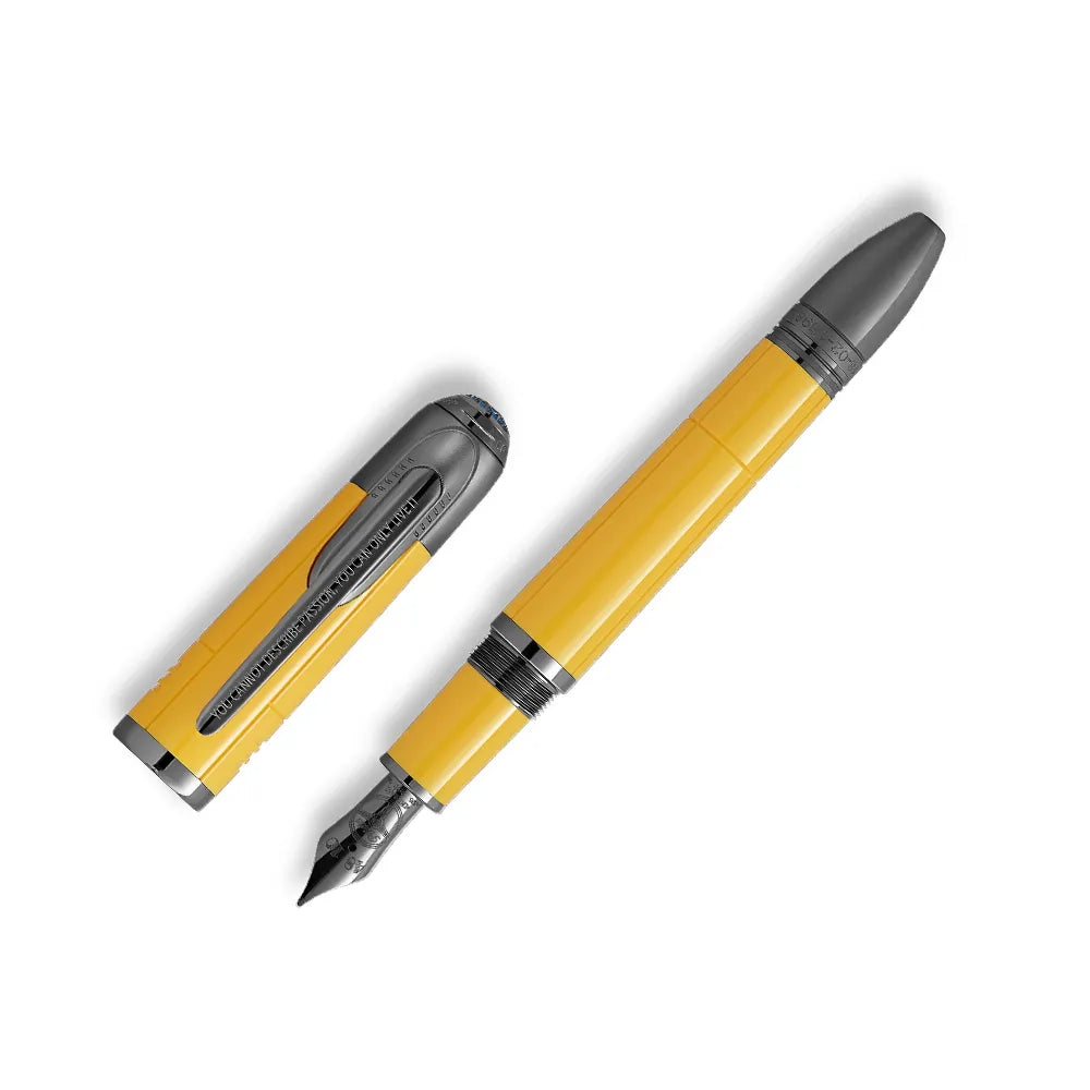 Montblanc Great Characters Enzo Ferrari Yellow Precious Resin Special Edition Giallo Modena Fountain Pen - 14Kt Gold Rhodium-Plated Nib
