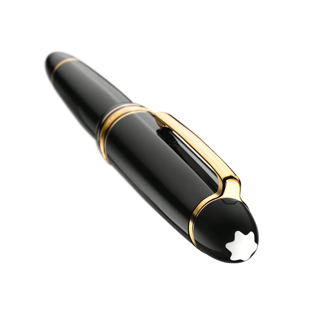 Montblanc Meisterstuck 146 LeGrand Black Resin with Gold-Coated Trims Fountain Pen - 14Kt Gold Rhodium-Plated Nib