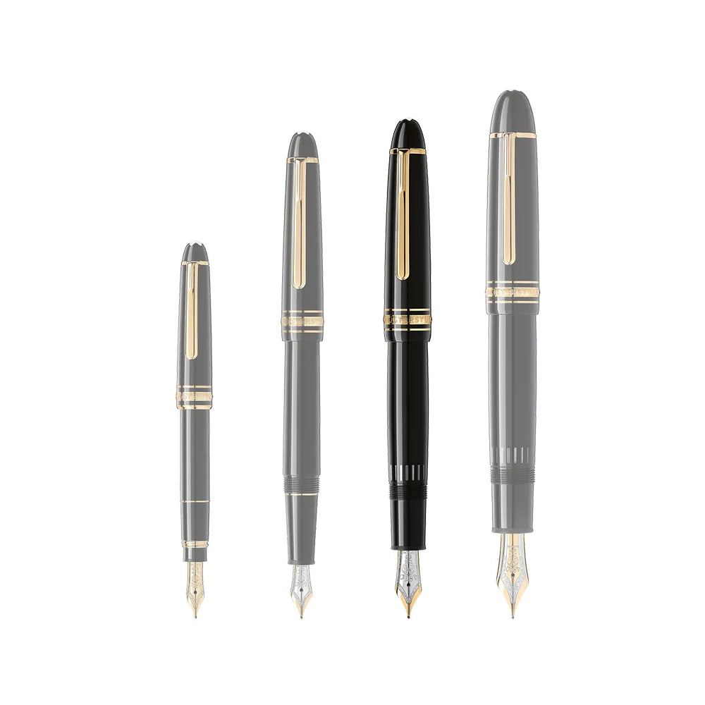 Montblanc Meisterstuck 146 LeGrand Black Resin with Gold-Coated Trims Fountain Pen - 14Kt Gold Rhodium-Plated Nib