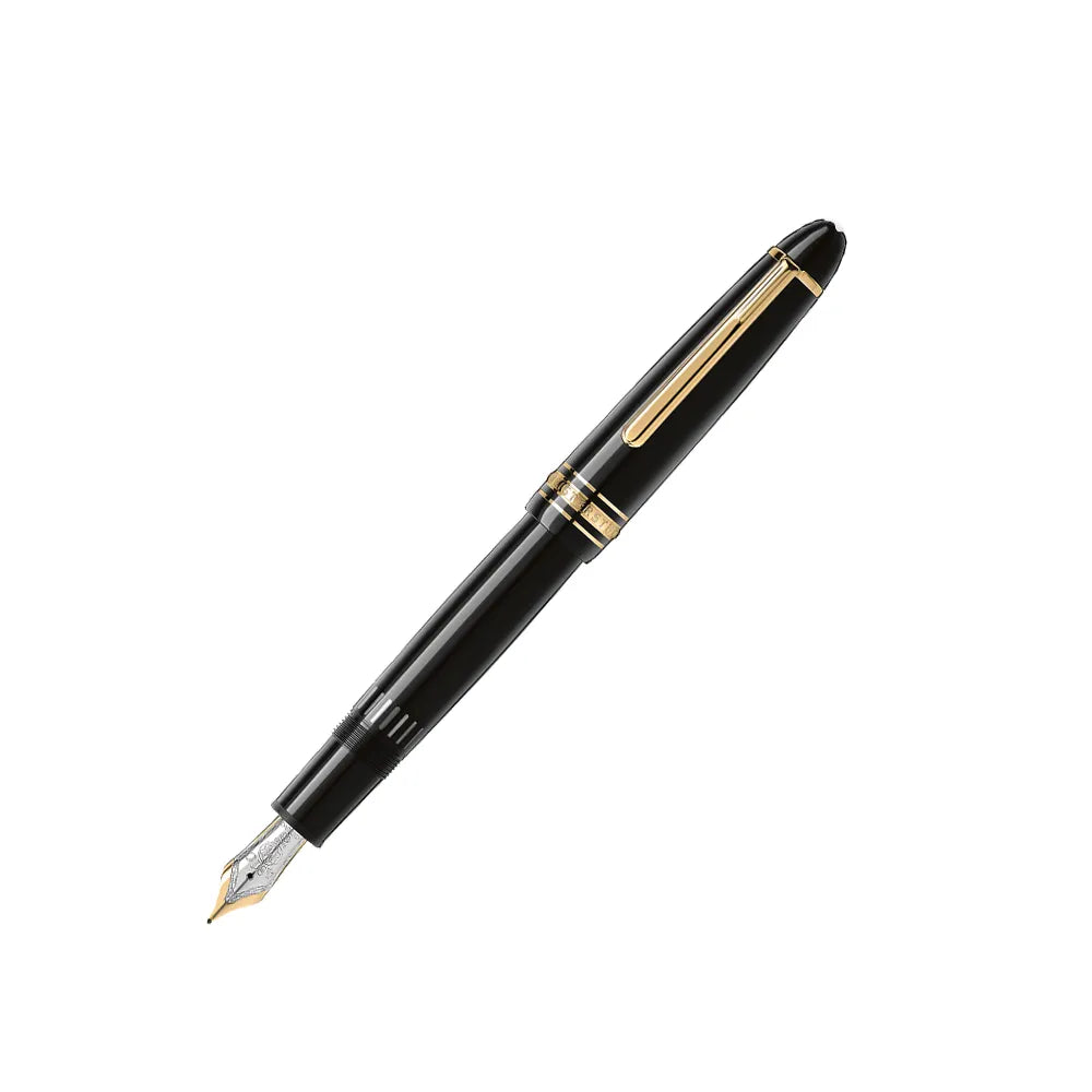 Montblanc Meisterstuck 146 LeGrand Black Resin with Gold-Coated Trims Fountain Pen - 14Kt Gold Rhodium-Plated Nib