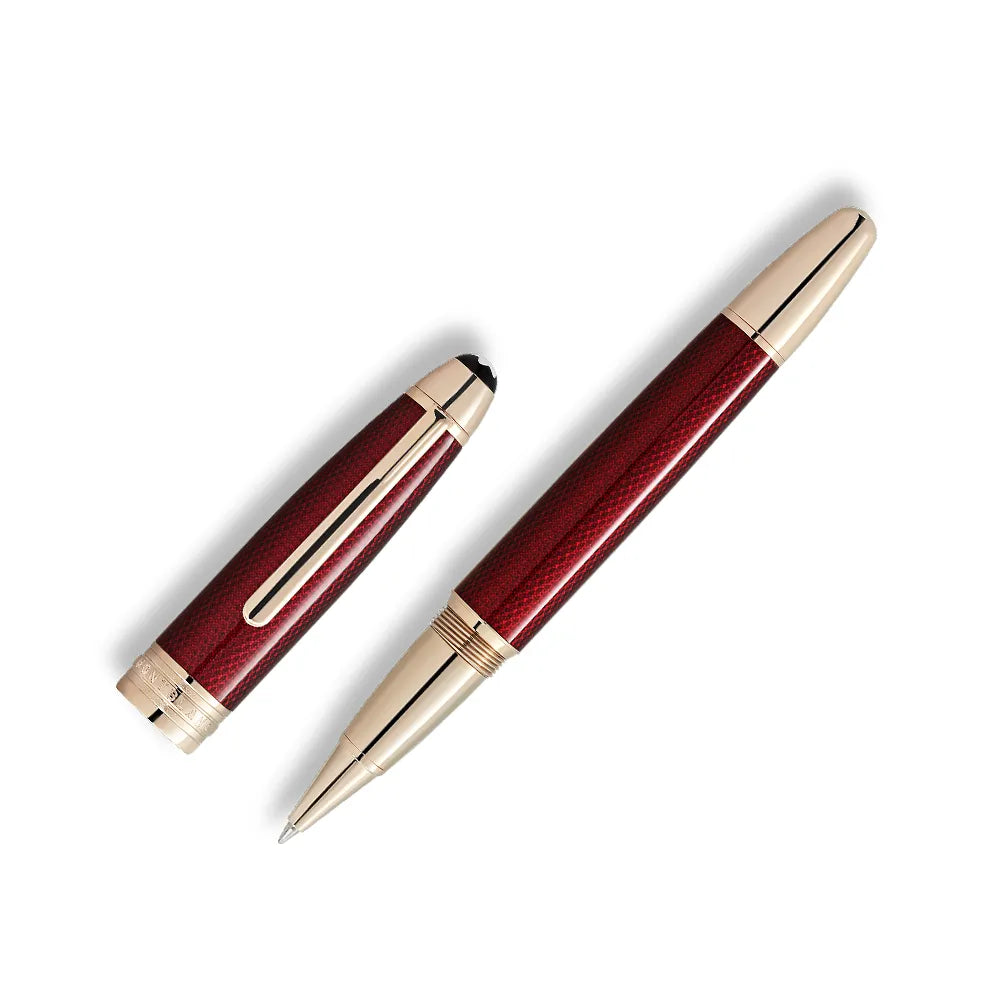 Montblanc Meisterstuck Golden Hour Solitaire Translucent Burgundy Red lacquer with Signature Gold-coated Trims Rollerball Pen