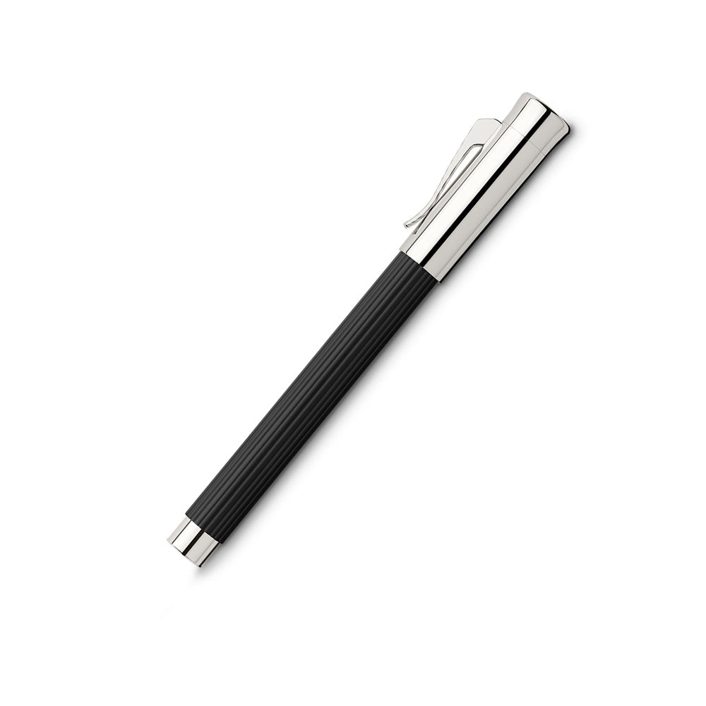 Fountain pen Tamitio Black, M Our series „Tamitio“ shows how the culture of writing can be enriched with extraordinary nuances. Each of the slender writing implements is the expression of pure elegance and therefore both, eye-catcher and stylish accessory, together. Matt lacquered metal barrel, finely fluted, Black Chrome-plated, highly polished metal parts Solid, spring-loaded Clip High-quality, rhodium-plated stainless steel nib Cartridge- converter system Converter included Elegant gift box included