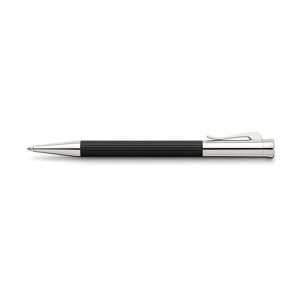 Ballpoint pen Tamitio Black Our series „Tamitio“ shows how the culture of writing can be enriched with extraordinary nuances. Each of the slender writing implements is the expression of pure elegance and therefore both, eye-catcher and stylish accessory, together. Matt lacquered metal barrel, finely fluted, Black Chrome-plated, highly polished metal parts Solid, spring-loaded Clip Black, large capacity refill in international standard size Line width B Document-proof Elegant gift box included