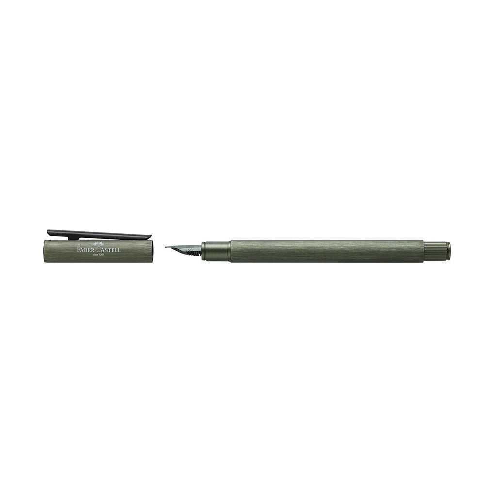 Faber-Castell Neo Slim Aluminium Olive Green Fountain Pen - Medium Nib