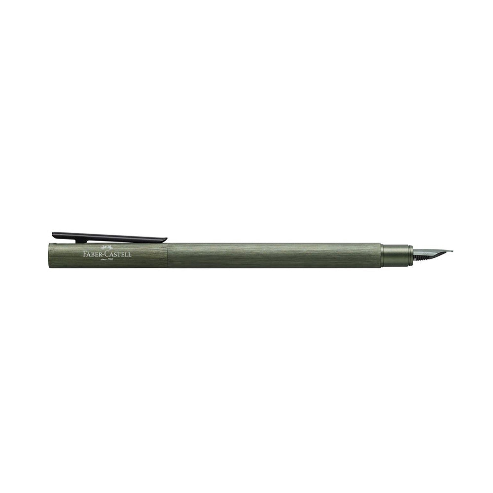 Faber-Castell Neo Slim Aluminium Olive Green Fountain Pen - Extra Fine Nib