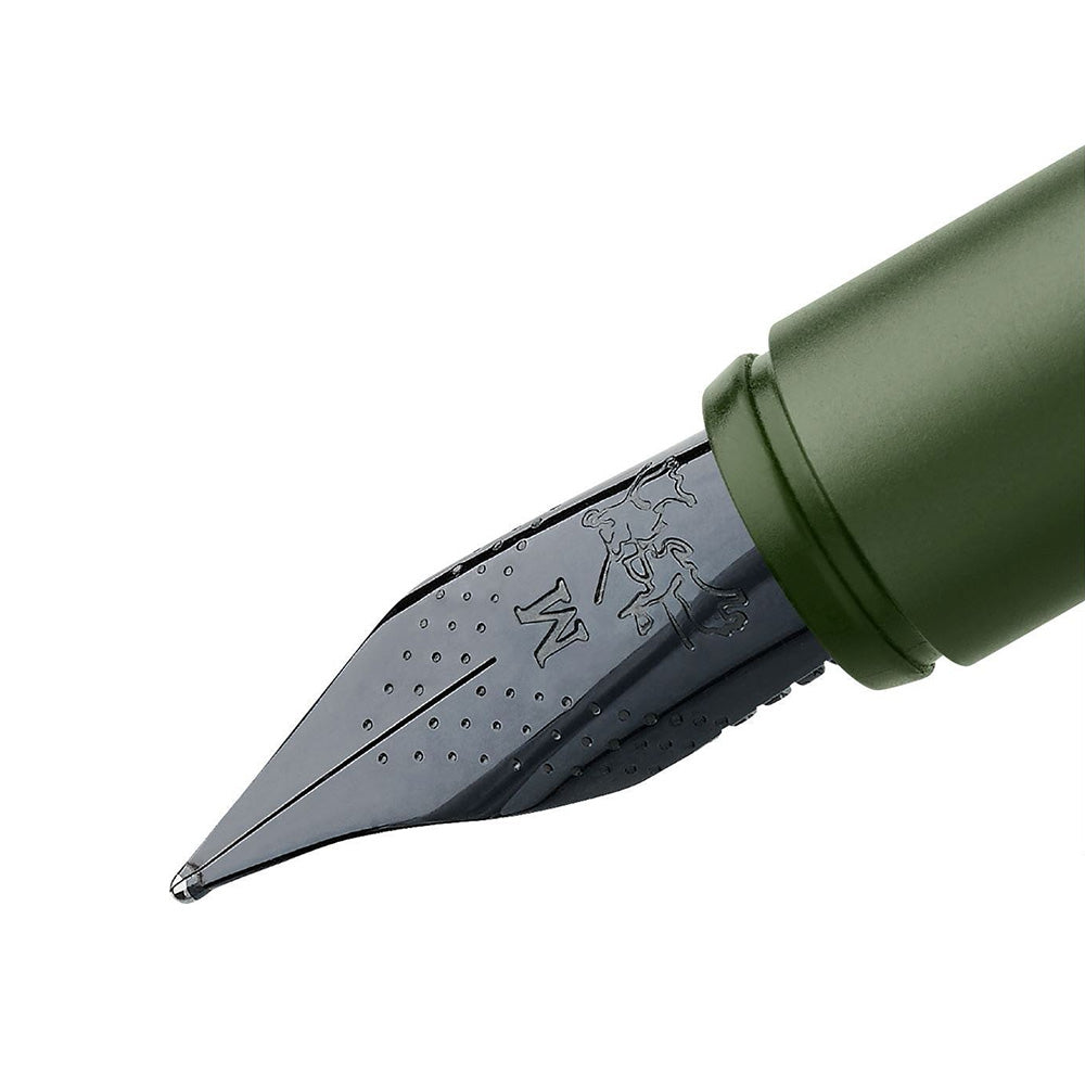 Faber-Castell Neo Slim Aluminium Olive Green Fountain Pen - Medium Nib