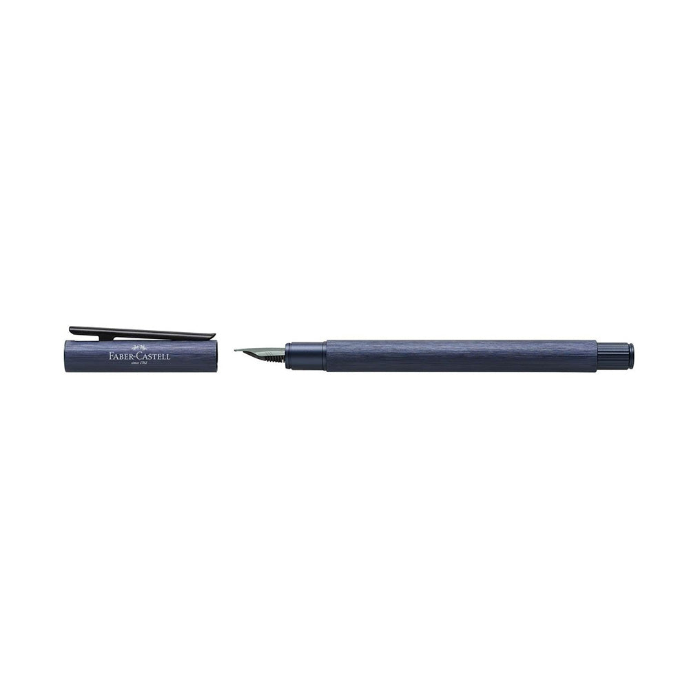 Faber-Castell Neo Slim Aluminium Dark Blue Fountain Pen - Medium Nib