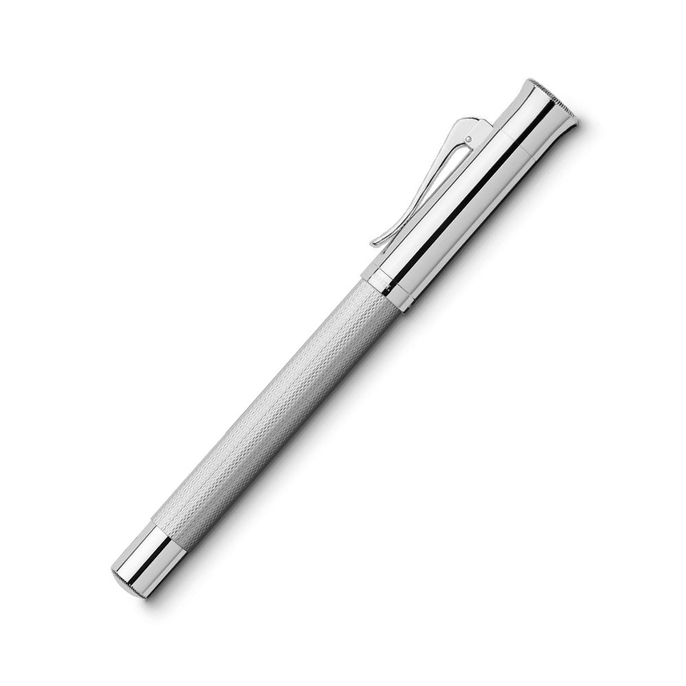 Graf von Faber-Castell Guilloche Rhodiniert Fountain Pen – 18Kt Gold Rhodium-Plated Medium Nib