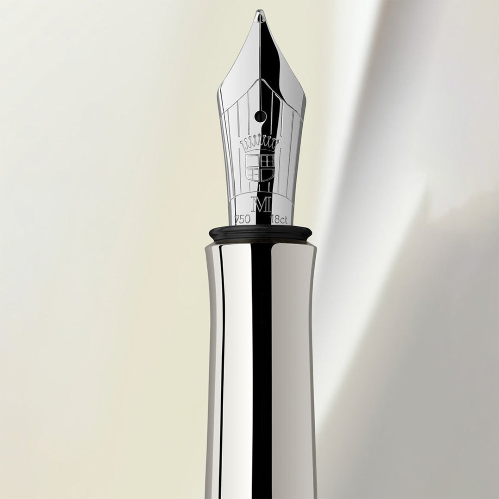 Graf von Faber-Castell Guilloche Rhodiniert Fountain Pen – 18Kt Gold Rhodium-Plated Medium Nib