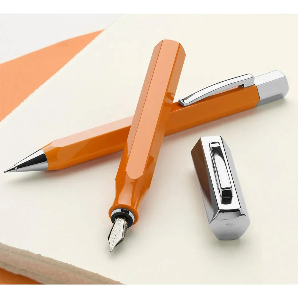 Faber-Castell Ondoro Precious Orange Resin Fountain Pen - Medium Nib