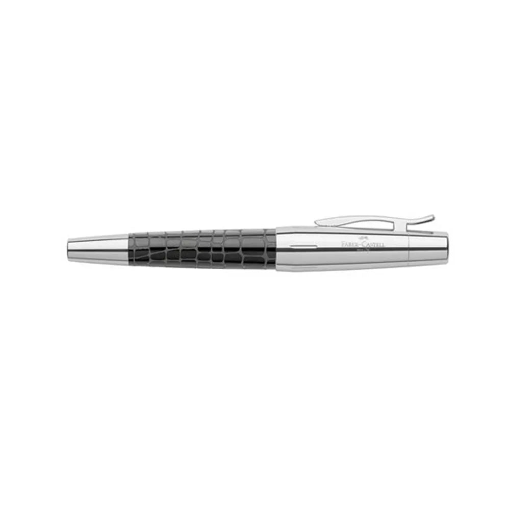 Faber-Castell E-motion Crocodile Black Precious Resin Rollerball Pen