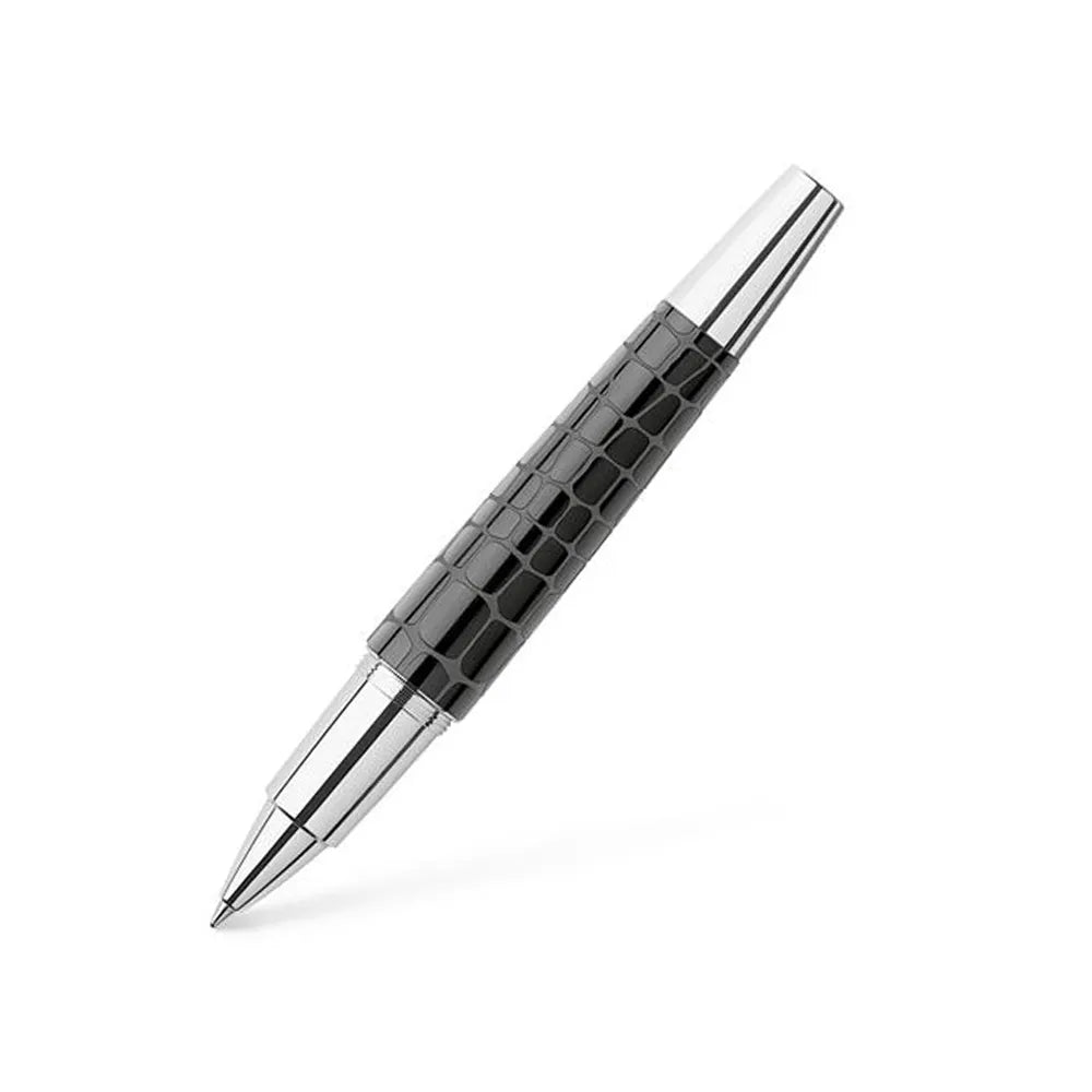 Faber-Castell E-motion Crocodile Black Precious Resin Rollerball Pen