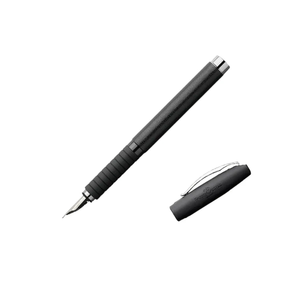 Faber-Castell Essentio Black Leather Fountain Pen - Medium Nib