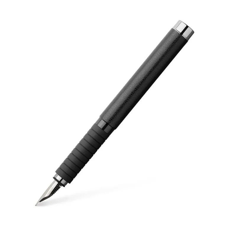 Faber-Castell Essentio Black Leather Fountain Pen - Medium Nib