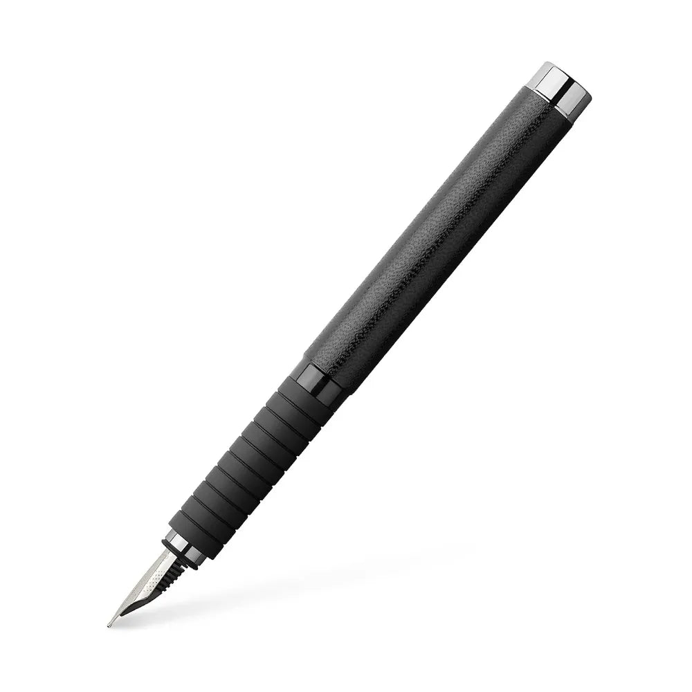 Faber-Castell Essentio Black Leather Fountain Pen - Medium Nib