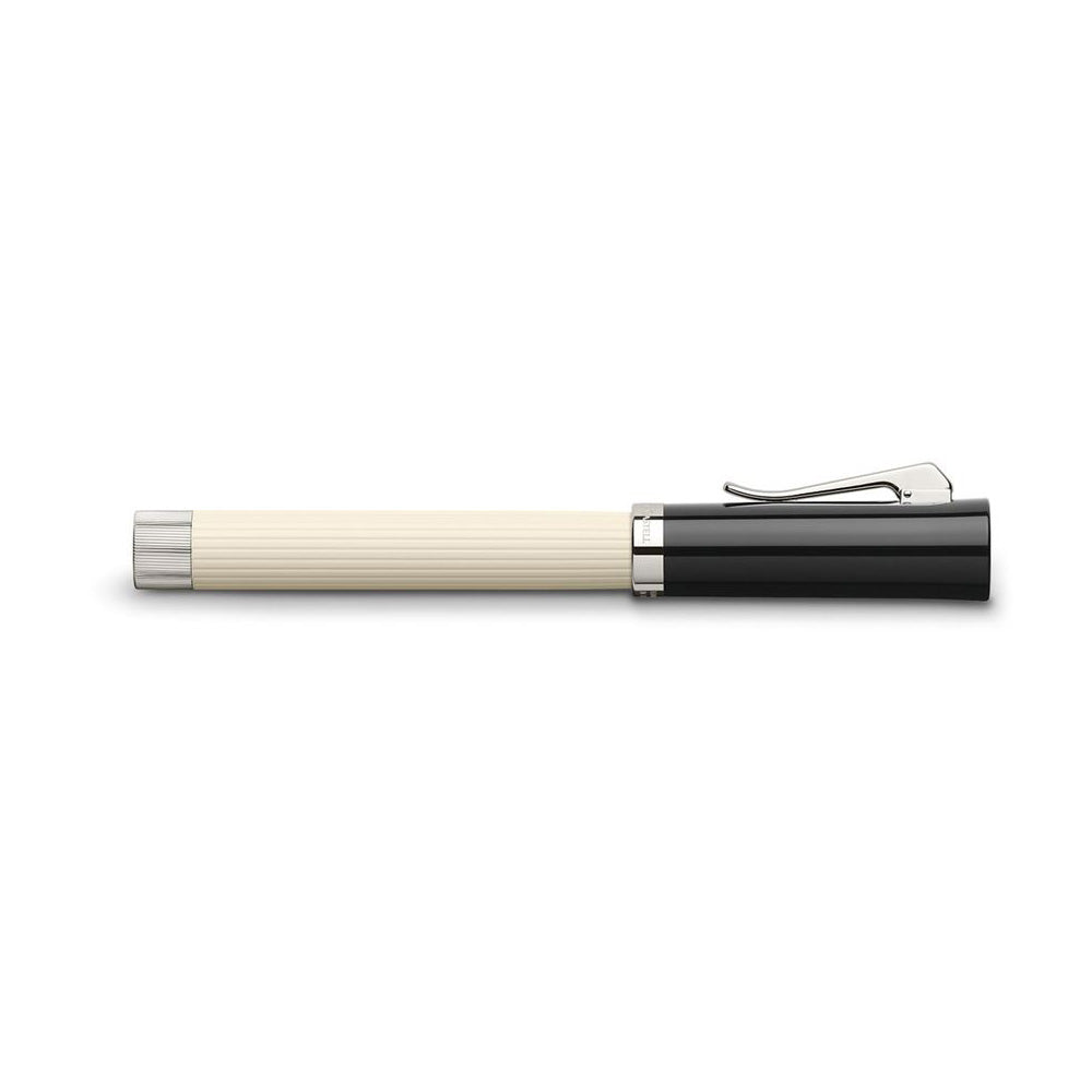 Graf von Faber-Castell Intuition Fluted Ivory Resin Platinum-plated Trim Fountain Pen – 18Kt Gold Medium Nib