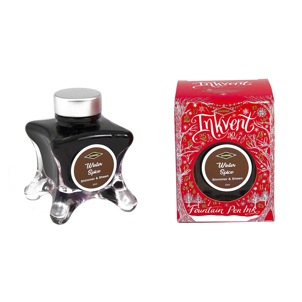 Diamine Inkvent Red Edition Shimmer & Sheen Ink 50ml Bottle - Winter Spice