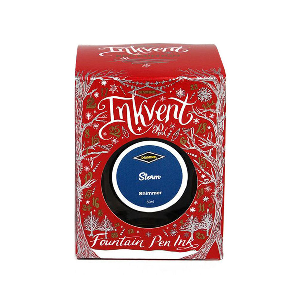 Diamine Inkvent Red Edition Shimmer Ink 50ml Bottle - Storm