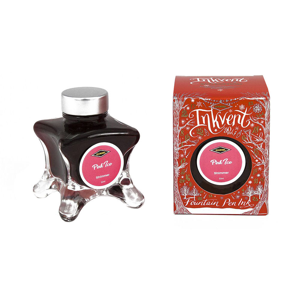 Diamine Inkvent Red Edition Shimmer Ink 50ml Bottle - Pink Ice