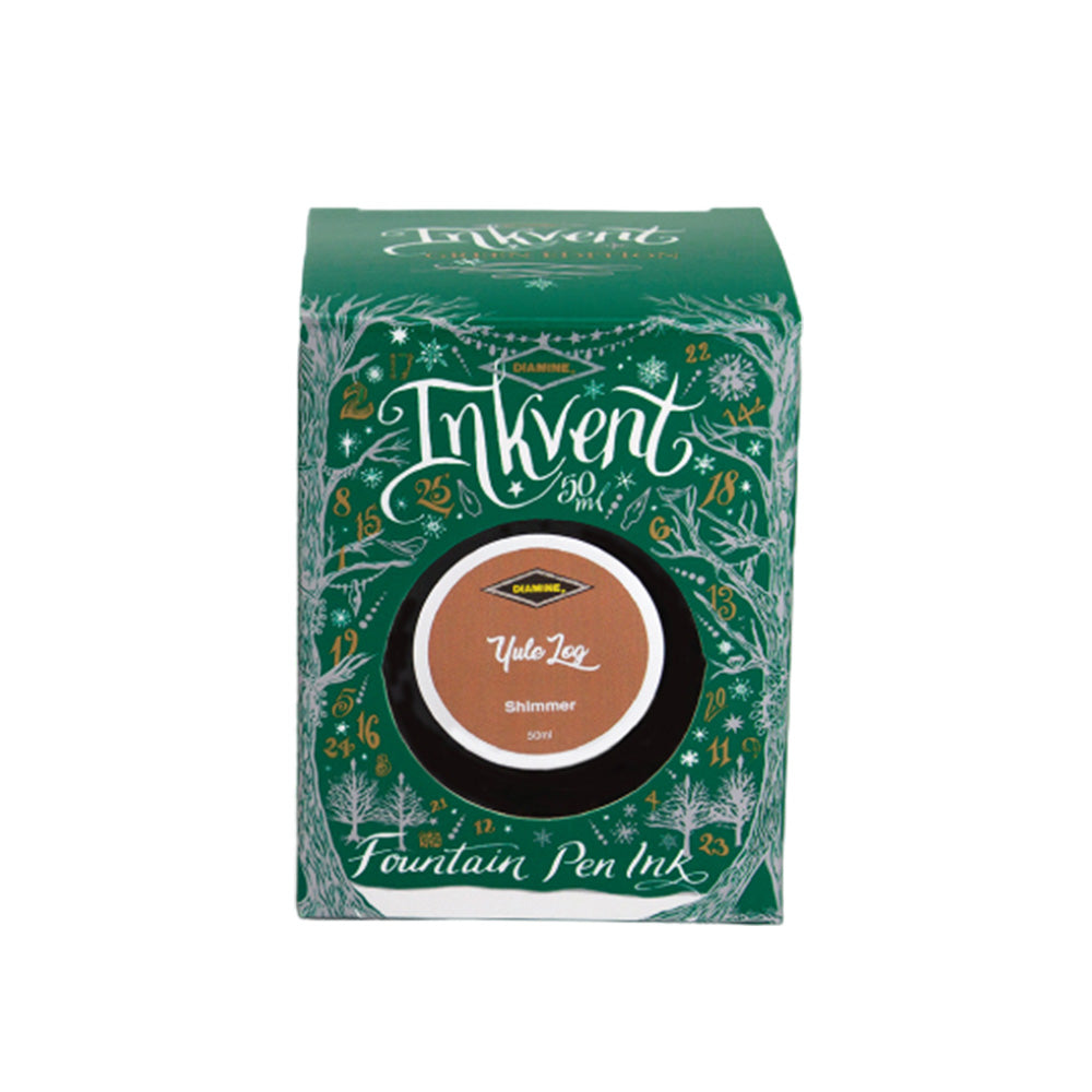 Diamine Inkvent Green Edition Shimmer Ink 50ml Bottle - Yule Log