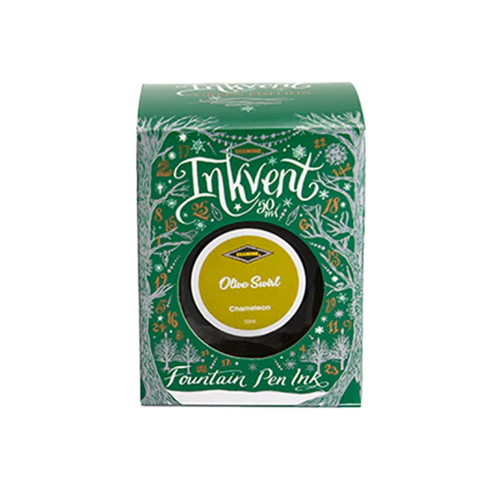 Diamine Inkvent Green Edition Chameleon Ink 50ml Bottle - Olive Swirl