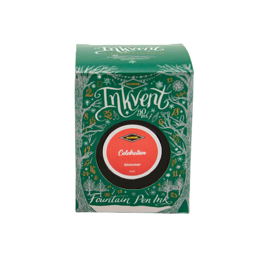 Diamine Inkvent Green Edition Shimmer Ink 50ml Bottle - Celebration