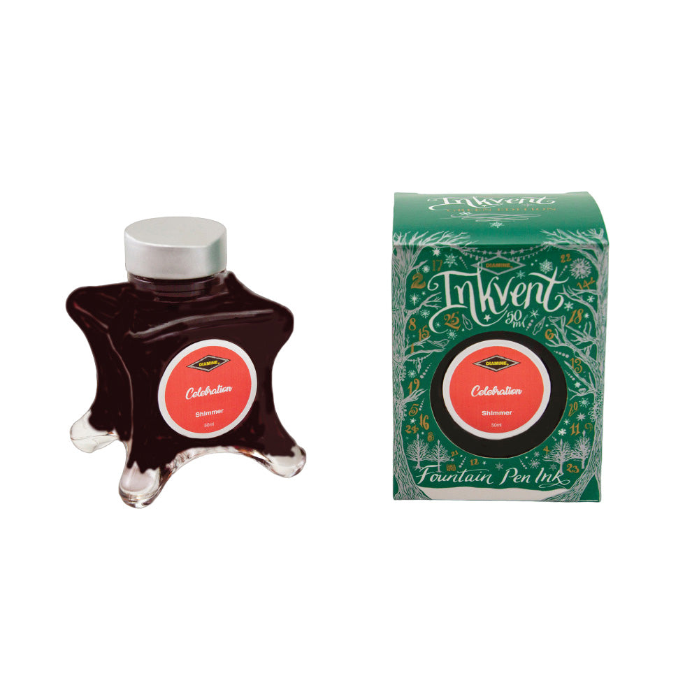Diamine Inkvent Green Edition Shimmer Ink 50ml Bottle - Celebration