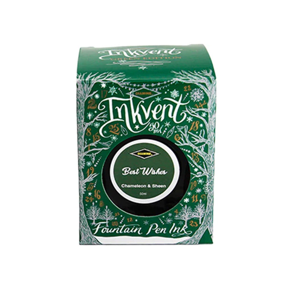 Diamine Inkvent Green Edition Chameleon & Sheen Ink 50ml Bottle - Best Wishes