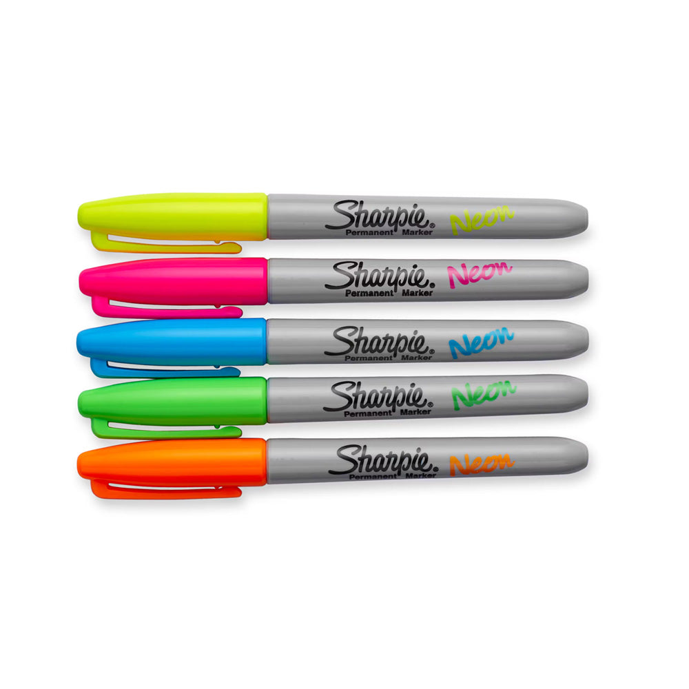 Sharpie Neon Fine Point 5 Assorted Colour Permanent Marker