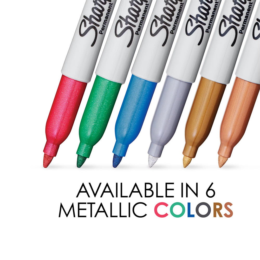 Sharpie Metallic Permanent Marker Assorted Colour with Fine Point -Set of 6
