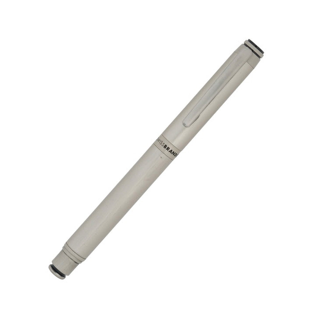 Swissbrand 2505 Matte Chrome Lacquer with Chrome Trim Fountain Pen - Medium Nib