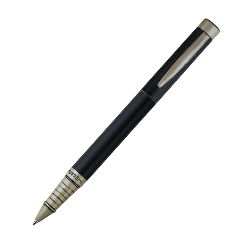 Swissbrand 2507 Matte Black Lacquer with Chrome Trim Rollerball Pen