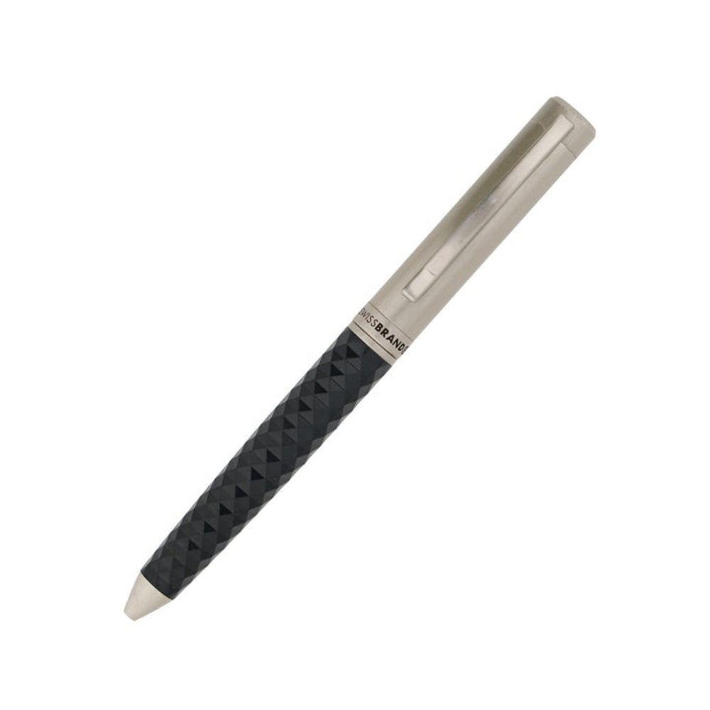 Swissbrand 2514 Black/Chrome Diamond-Shape with Chrome Trim Ballpoint Pen