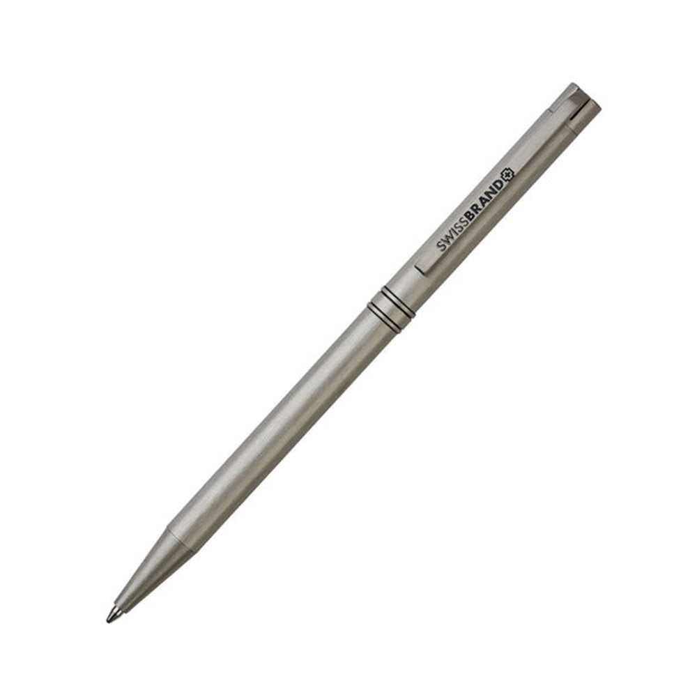 Swissbrand 2527 Matte Chrome Lacquer with Chrome Trim Ballpoint Pen