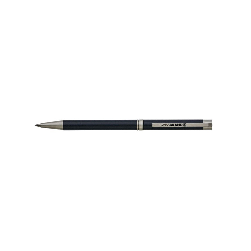 Swissbrand 2528 Matte Black Lacquer with Chrome Trim Ballpoint Pen