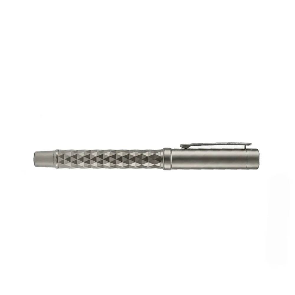 Swissbrand 2552 Ashler Crest Gunmetal Finish & Diamond Pattern GMT Fountain Pen - Medium Nib