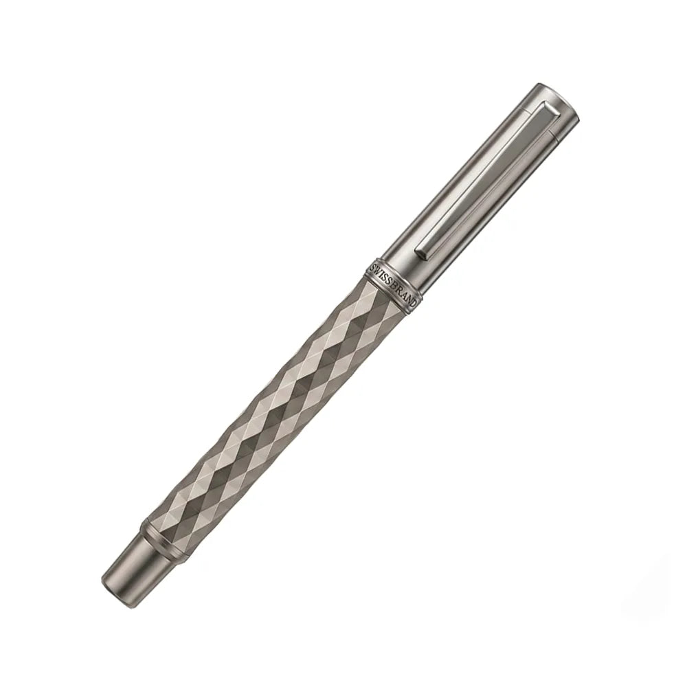 Swissbrand 2552 Ashler Crest Gunmetal Finish & Diamond Pattern GMT Rollerball Pen
