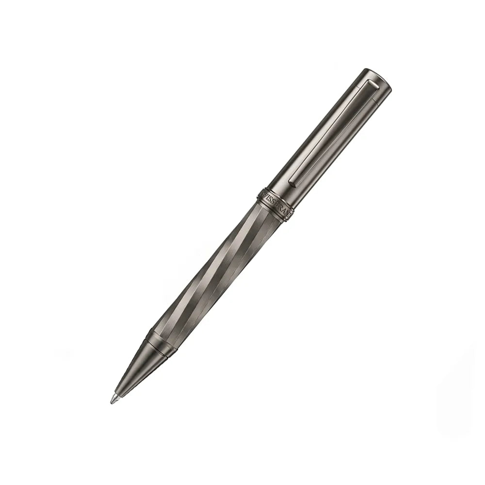 Swissbrand 2553 Ashler Arc Smoky Gunmetal Finish & Spiral Pattern GMT Ballpoint Pen