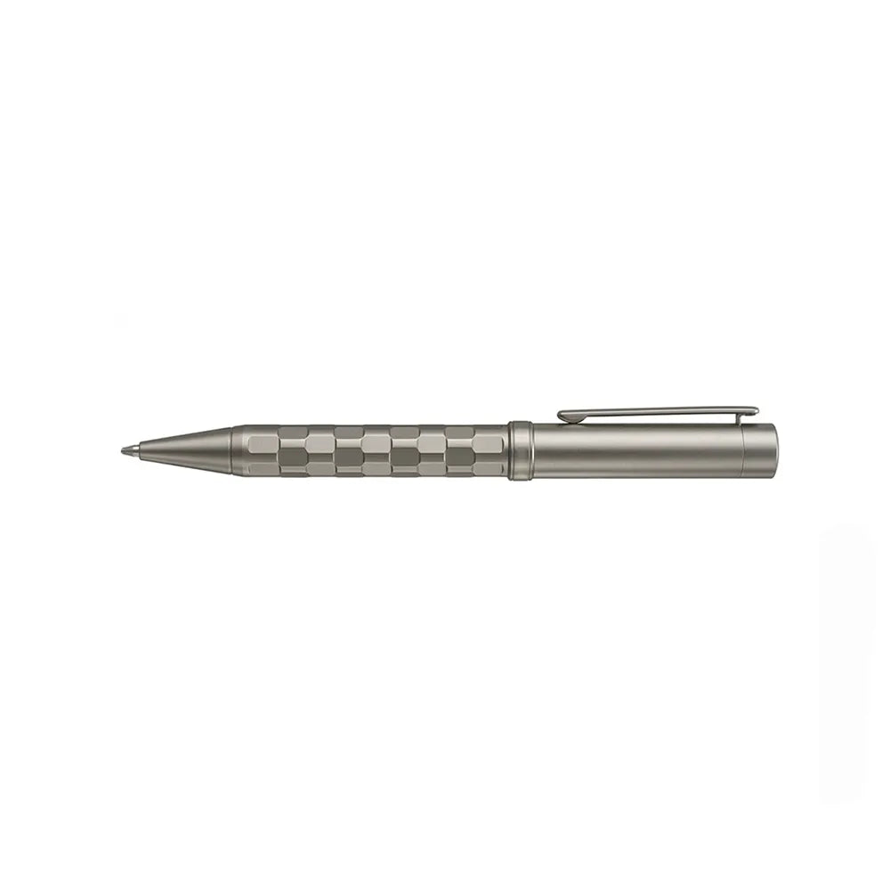 Swissbrand 2554 Ashler Tessera Gunmetal Finish & Square-Grid Pattern GMT Ballpoint Pen