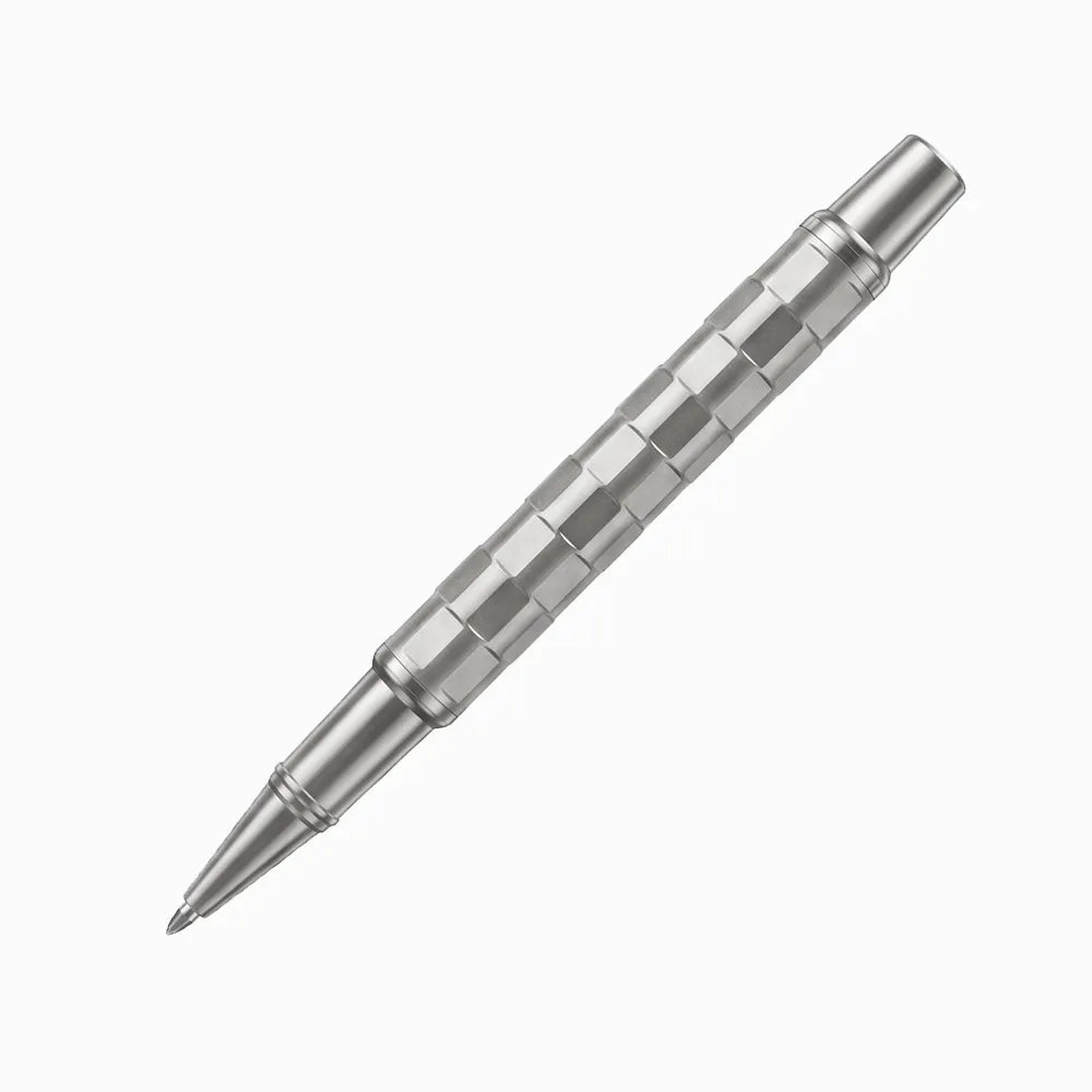 Swissbrand 2554 Ashler Tessera Gunmetal Finish & Square-Grid Pattern GMT Rollerball Pen