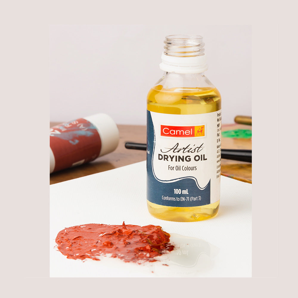 This medium is made up of Purified Linseed Oil that is specially treated with a scientifically developed drier to shorten the drying time of oil paintings. As safe as Purified Linseed Oil Treated to be fast drying Fully compatible with other oils Avoid using with pale shades which might turn yellowish 100% vegan Country of Origin: India